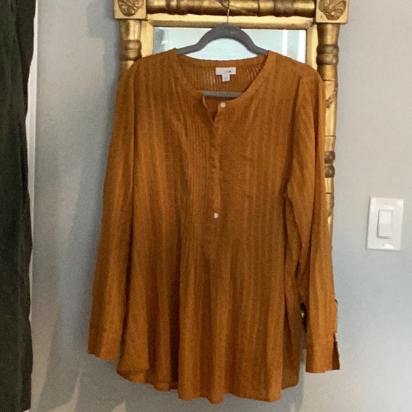 J Jill Tops - J Jill 100% cotton long sleeved tunic style blouse